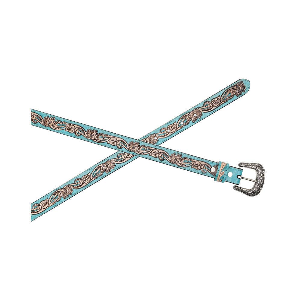 Myra Bag - Canyon Shadow Hand-tooled Women's Belt - Turquoise / L