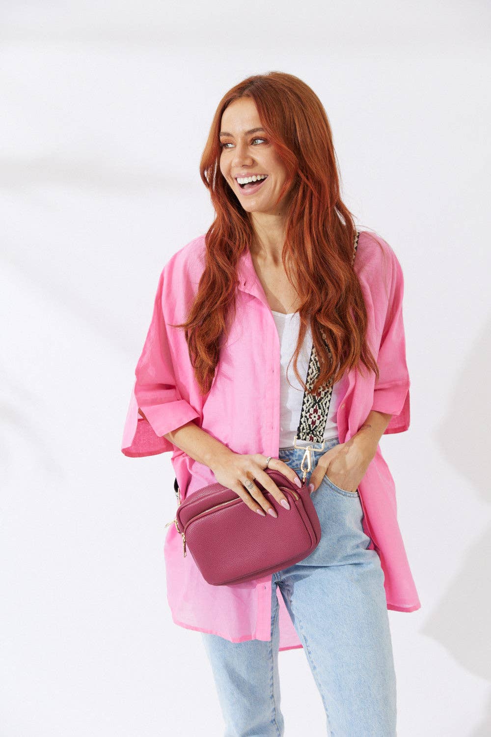 Nakoa The Label - Vegan PU Leather California Crossbody - Berry