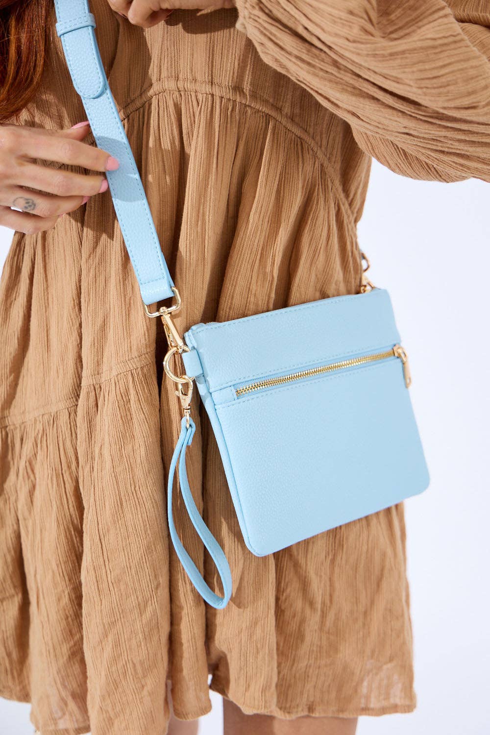 Nakoa The Label - Vegan PU Leather Arizona Crossbody - Light Blue