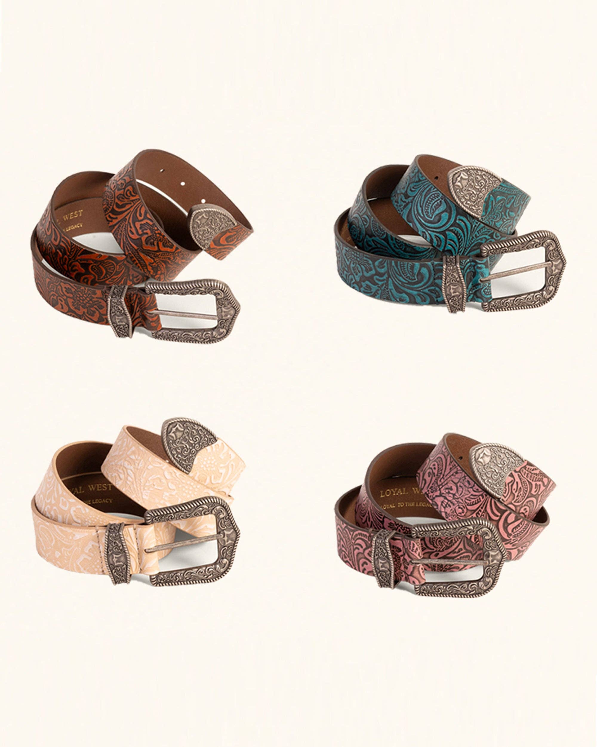 Myra Bag - Loyal West Sophia Belt-Pink Floral Leather - L