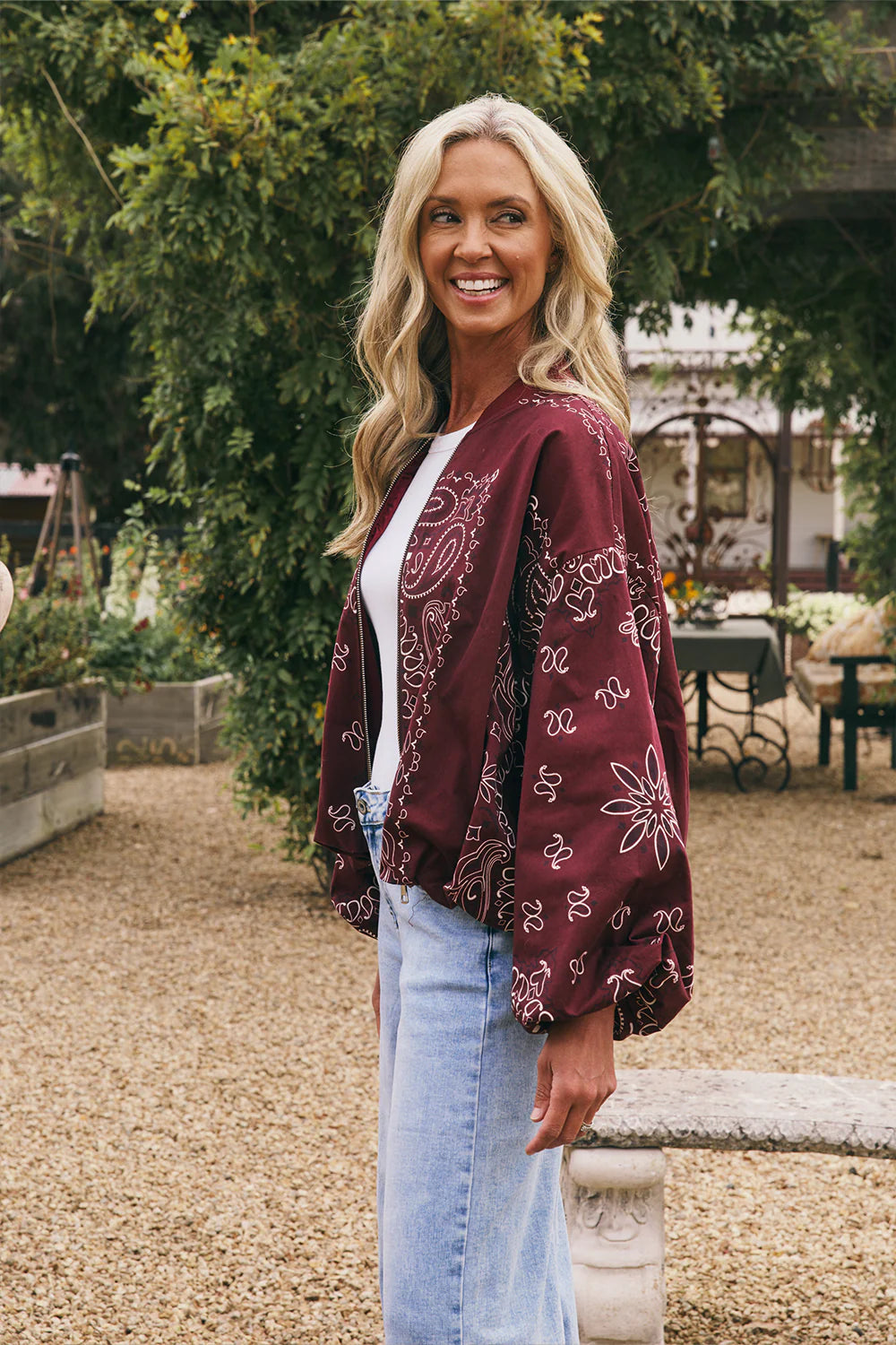 Italian Star - Peaches Bomber Jacket - Merlot