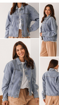 Light Wash Scallop Edge Denim Jacket